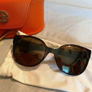 Tory Burch TY9042 Oversized Brown and Gold Sunglasses in Original Dustbag & Case